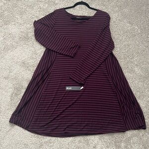 Apt. 9 Purple and Black Striped Dress Womens Plus Size XXL